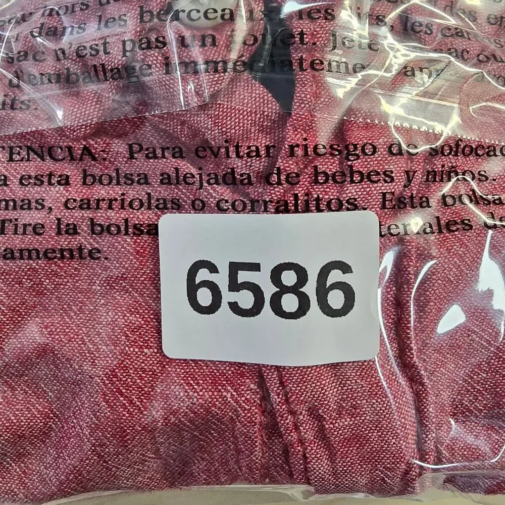 American Rag Cie Mens Medium Red Linen Blend Short Sleeve Button Down Shirt - Picture 12 of 12